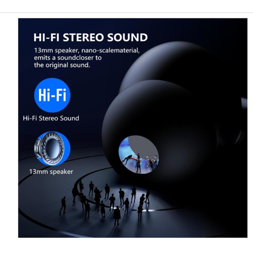 Bluetooth 5.4 Earbuds 42H LED4 ENCMics | IPX6 | Touch Control | (iOS/Android/PC) - Picture 3 of 7